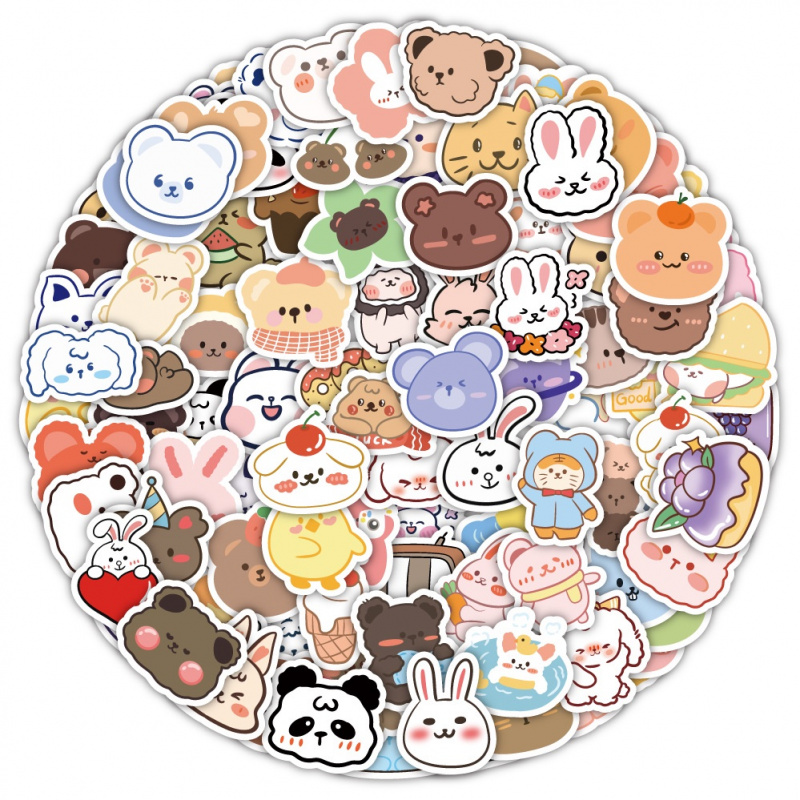 100pcs Cute  Bear Stickers Vin - đánh giá và giá Bear Canister