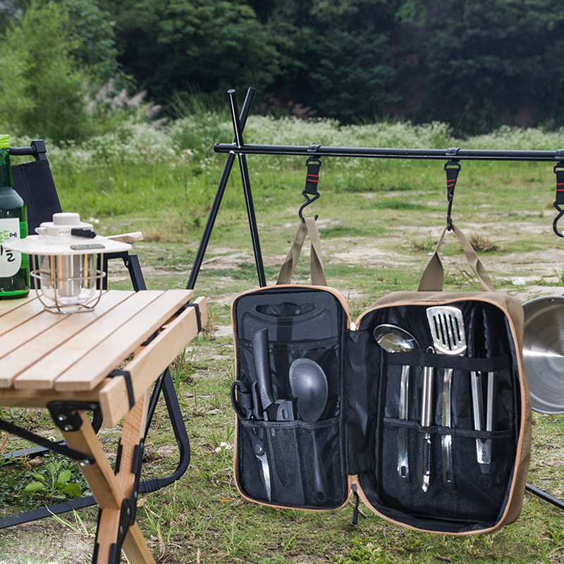 8pcs Camping Kitchen Cookware  - đánh giá và giá Outdoor Camping Kitchen With Sink