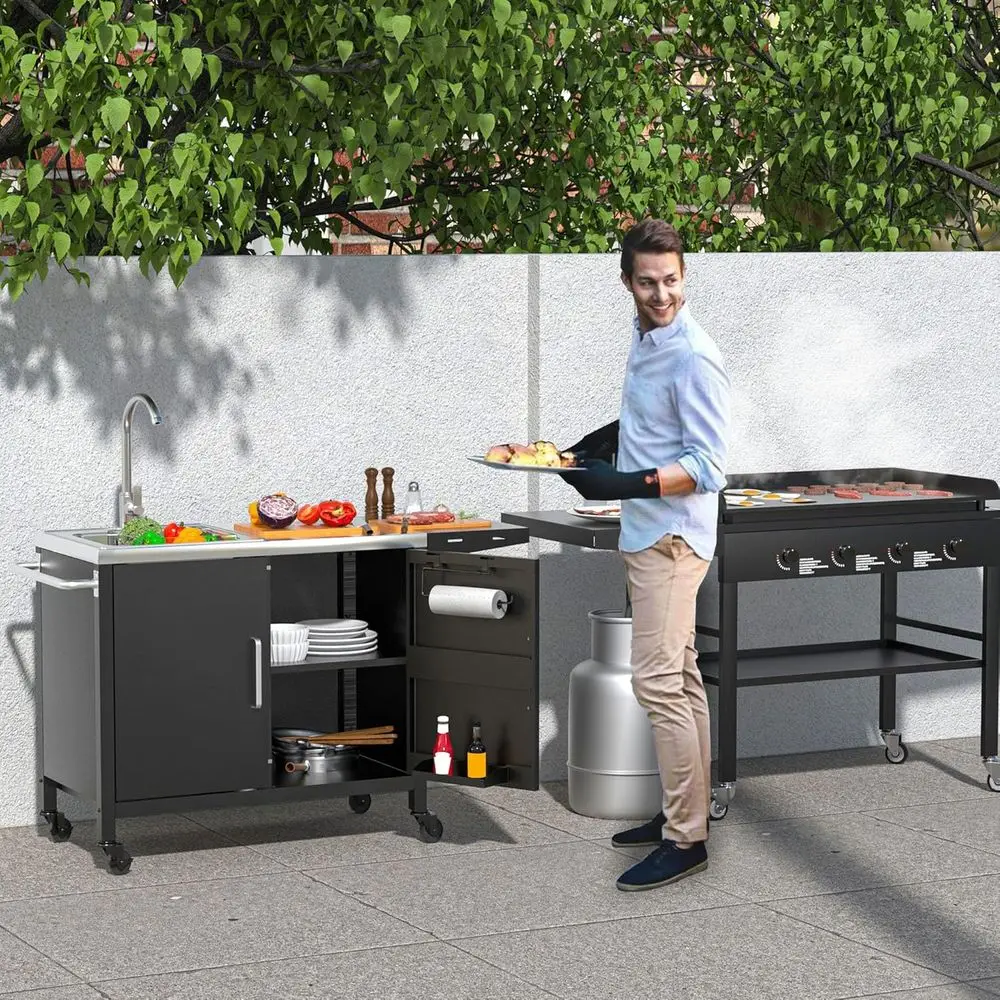 Outdoor Kitchen Island with St - đánh giá và giá Outdoor Camping Kitchen With Sink