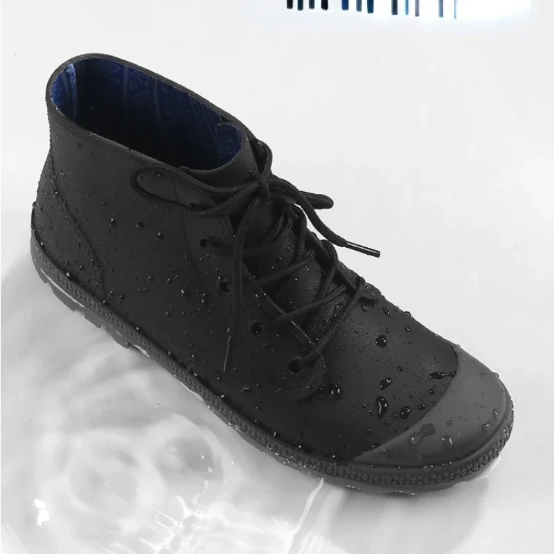 Winter Men Rain Boots Lace-up  - đánh giá và giá Outdoor Camping In Winter
